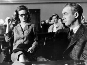 Lee Remick with James Stewart in "Anatomy of a Murder."