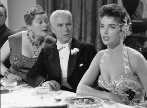 Joan Ingram (left), Charlie Chaplin and Dawn Addams in "A King in New York."