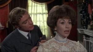Michael Caine and Nanette Newman in "The Wrong Box."
