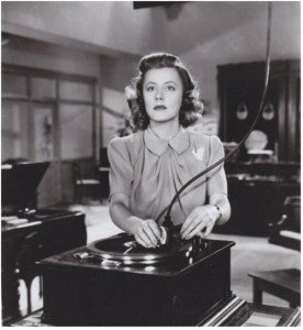 Irene Dunne works in a record store in "Penny Serenade."