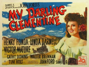 The poster for "My Darling Clementine," showing Linda Darnell, who plays Chihuahua.