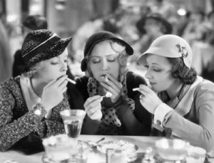 From left, Bette Davis, Joan Blondel and Ann Dvorak play with fire in "Three on a Match."