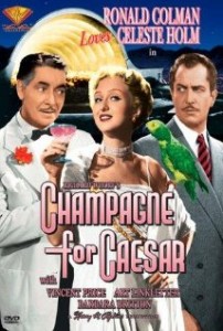 The movie poster for "Champagne for Caesar."