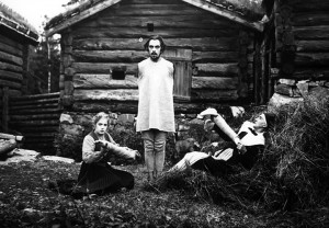 From left, Greta Almroth, Einar Rod and Hildur Carlberg in "The Parson's Widow."