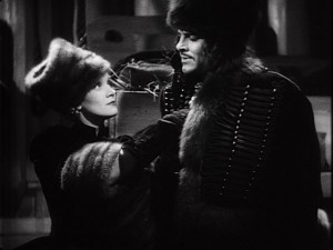 Marlene Dietrich as Catherine the Great and John Lodge as Count Alexei in "The Scarlet Empress." 